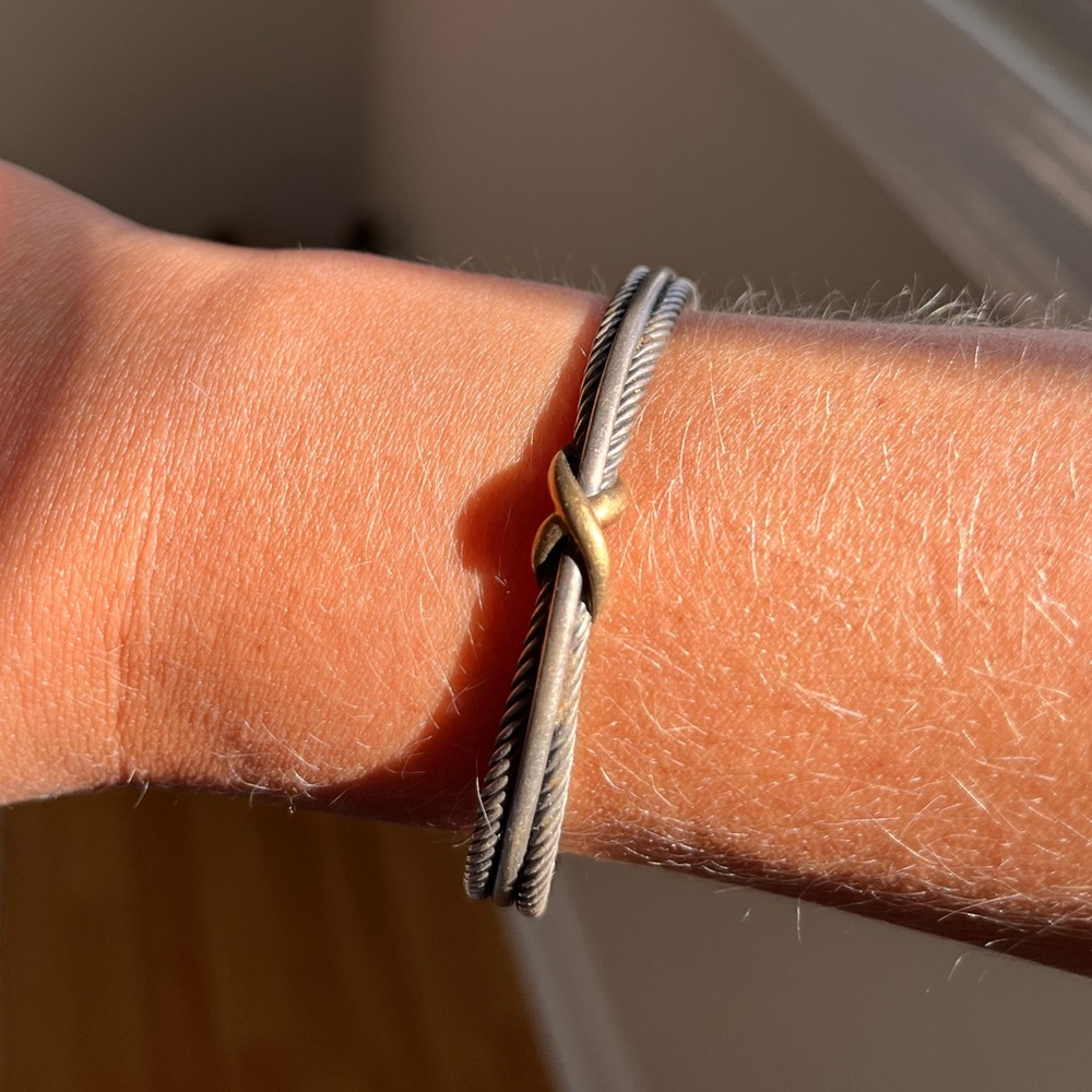 David Yurman gold X cuff bracelet